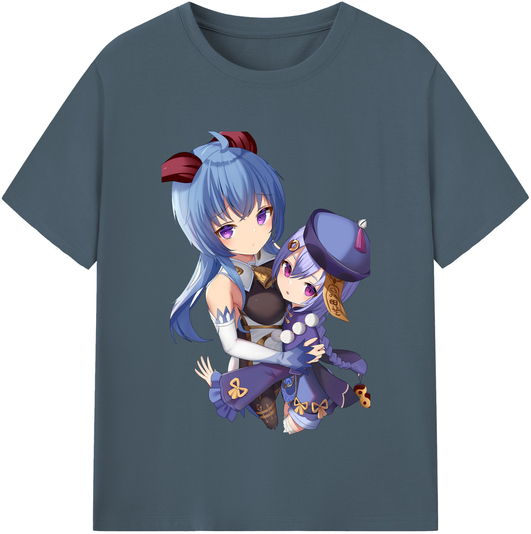 げんし神 甘雨 かんう genshin Ganyu 綿100％半袖Tシャツ（フロントプリント）